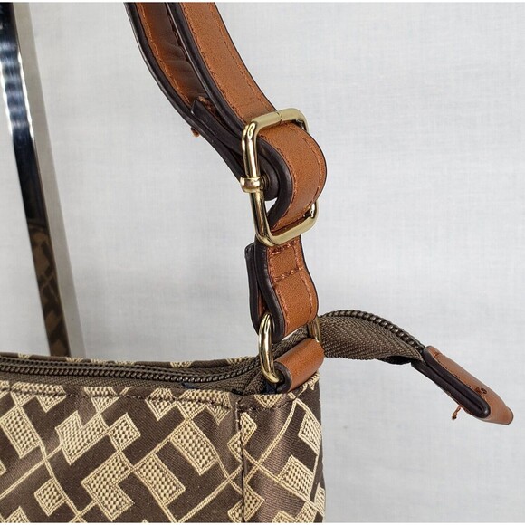 Vintage Tommy Hilfiger Croosbody TH Logo Brown Bag - Picture 7 of 16